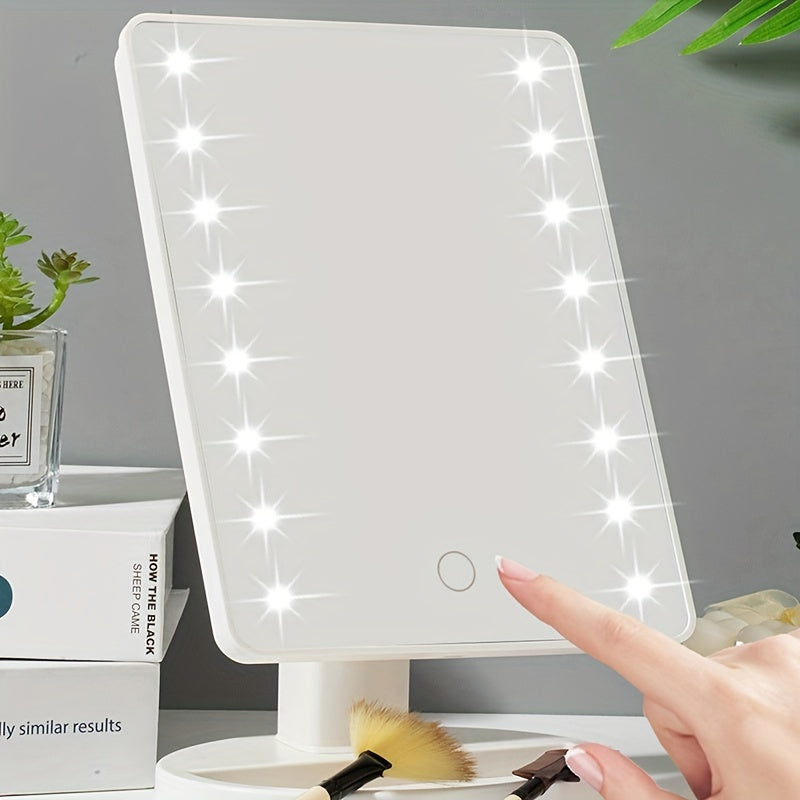 16LED Verlichte Make-up Spiegel – Dual Power, Met Aanraakscherm en Verstelbare Helderheid, USB Gevoed