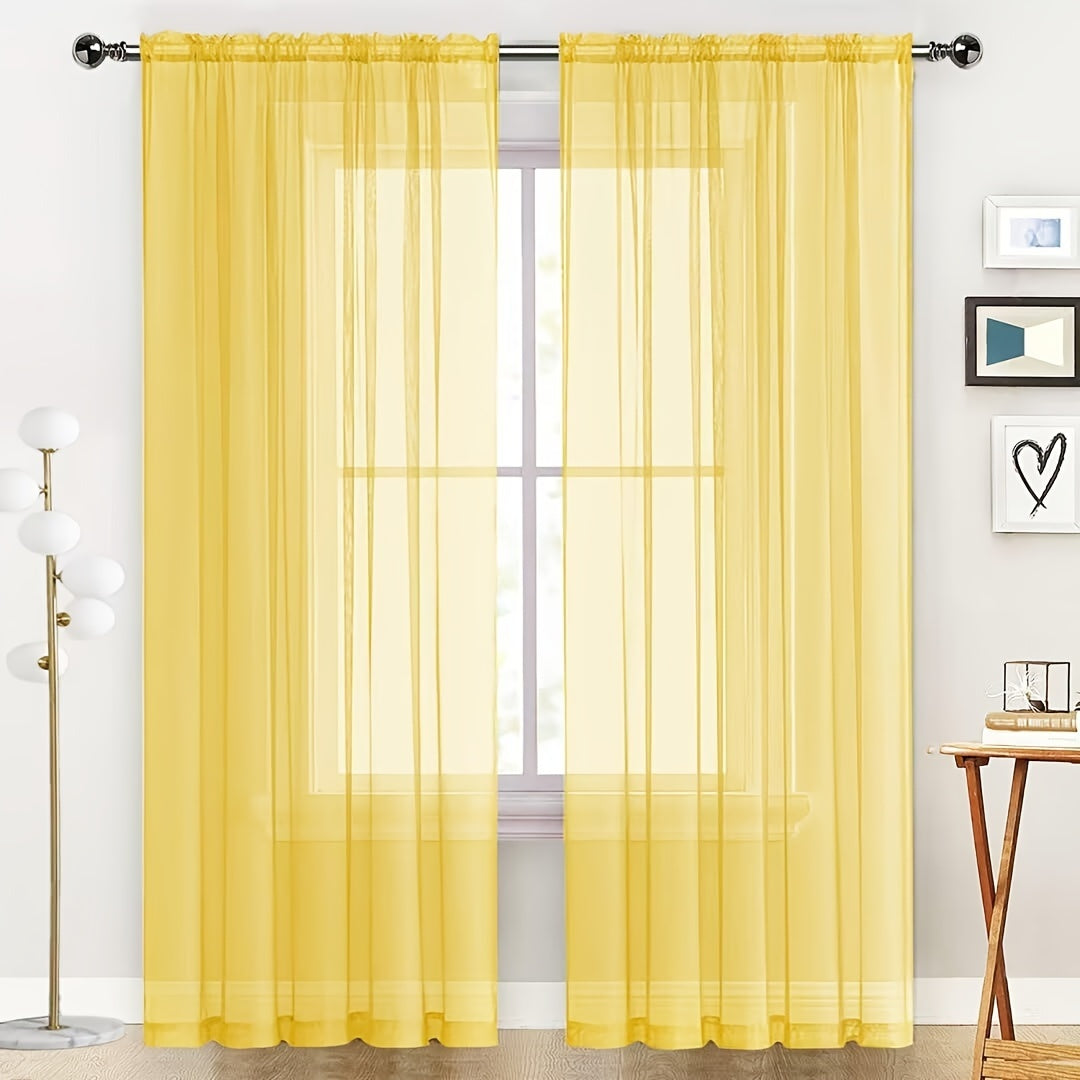 Semi-transparante Gordijnen - 2-pack Lichte en Ademend Polyester Gordijnen voor Slaapkamer en Terrasdeuren