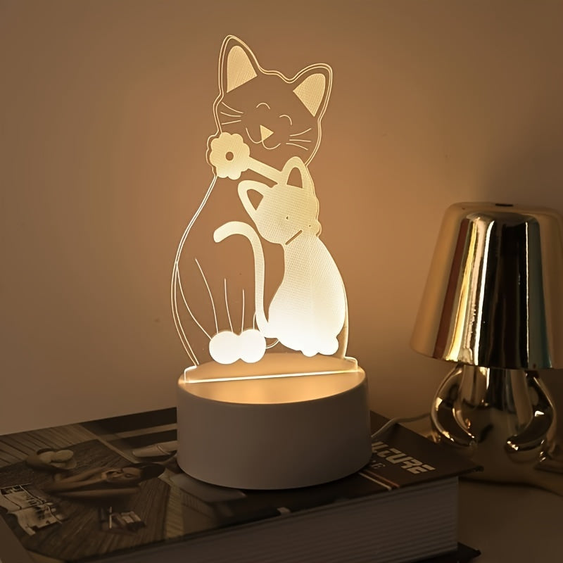 GlowPair - Art Deco Dimbare Kattenpaar Nachtlamp