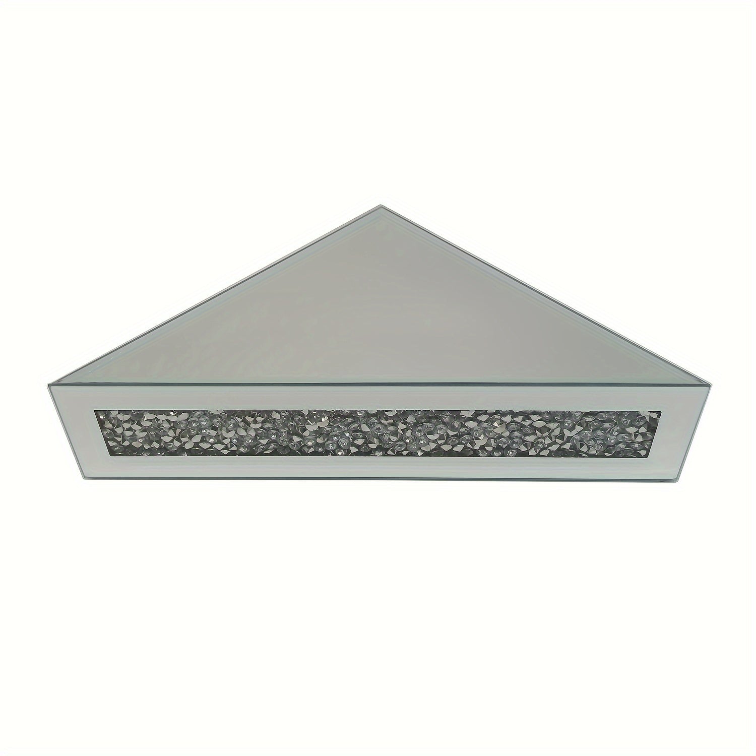 CrystalGlam - Zwevende Hoekplank Set met Glas en Spiegelafwerking voor Slaapkamer