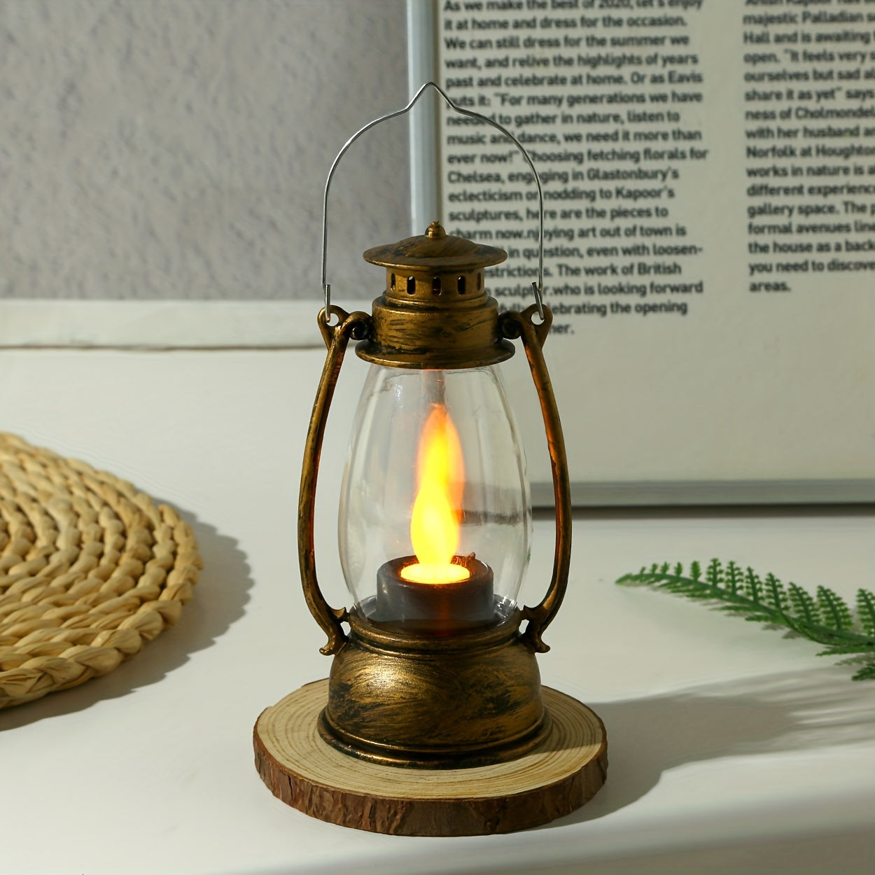 VintageGlow - LED Kerosine-Stijl Tafellamp met Gele Vlam