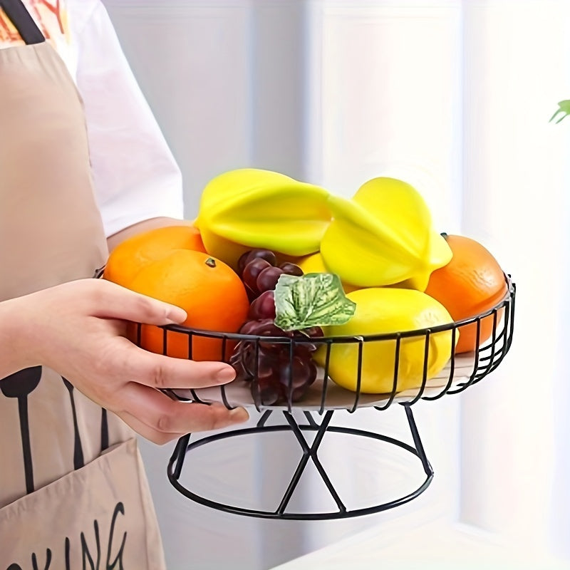 MarbleServe-Fruitkom - Geometric Metal Serving Bowl with Marble Base