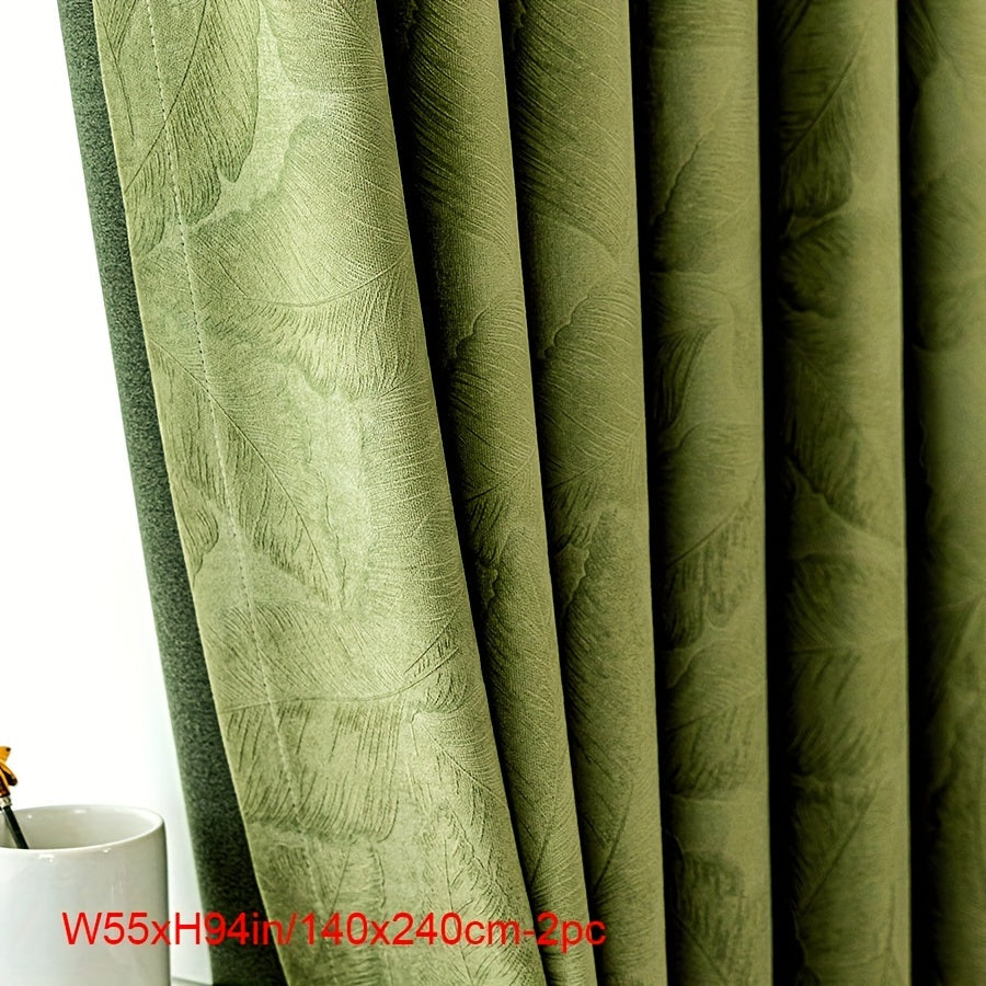 Aifish Glam Stijl Jacquard Fluwelen Gordijnen - 2-pack 90% Verduisterend en Warmte-isolerend