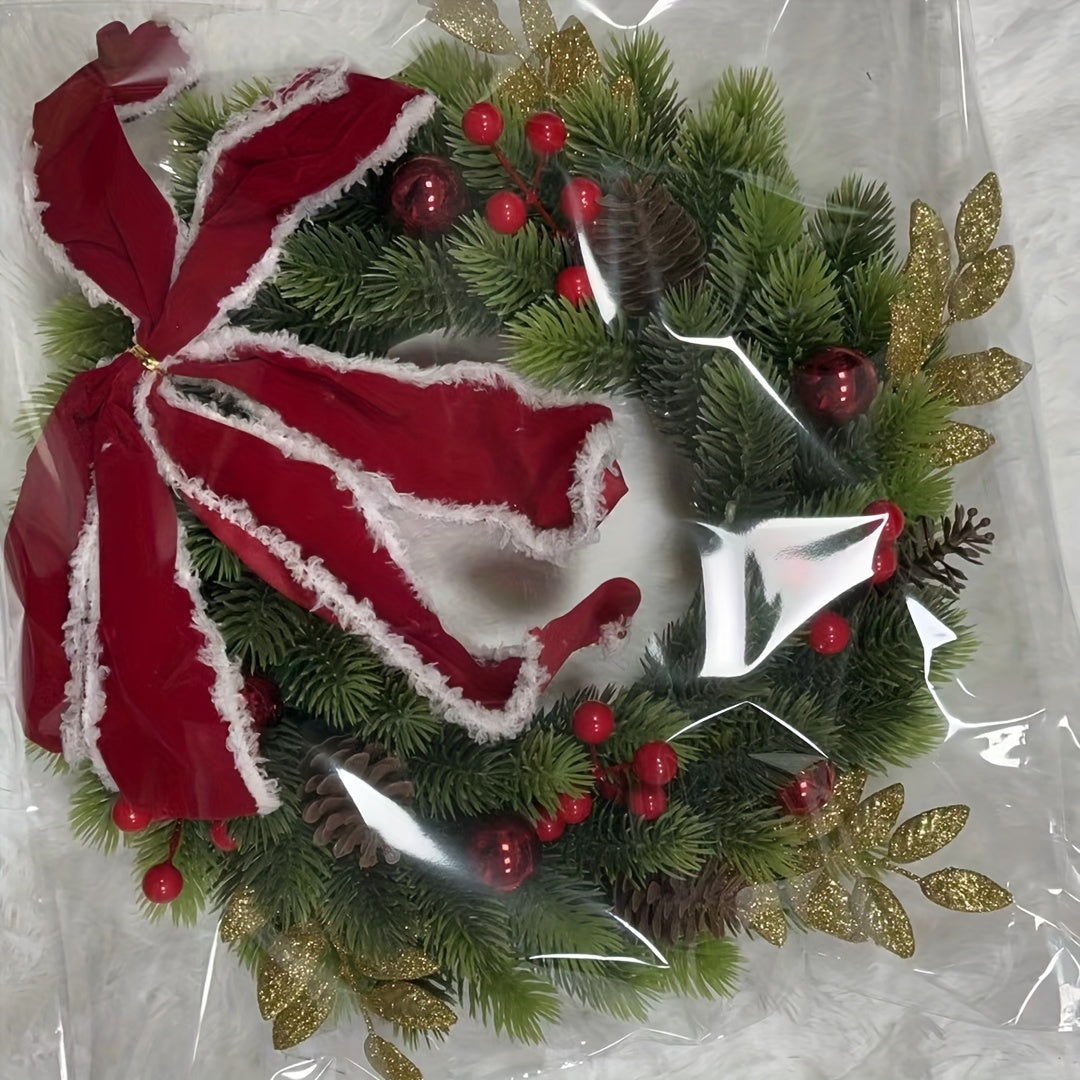 HolidayCharm - 44.98cm Feestelijke Kerstkrans voor Voordeur & Muurdecoratie