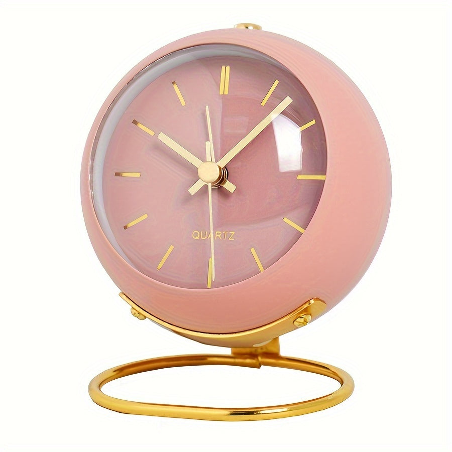 EleganceTime - Stijlvolle Quartz Wekker met Metalen Frame