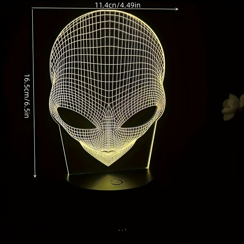 CosmicGlow - 3D Bedlamp met Zwarte Basis en 7 Kleuren LED Verlichting