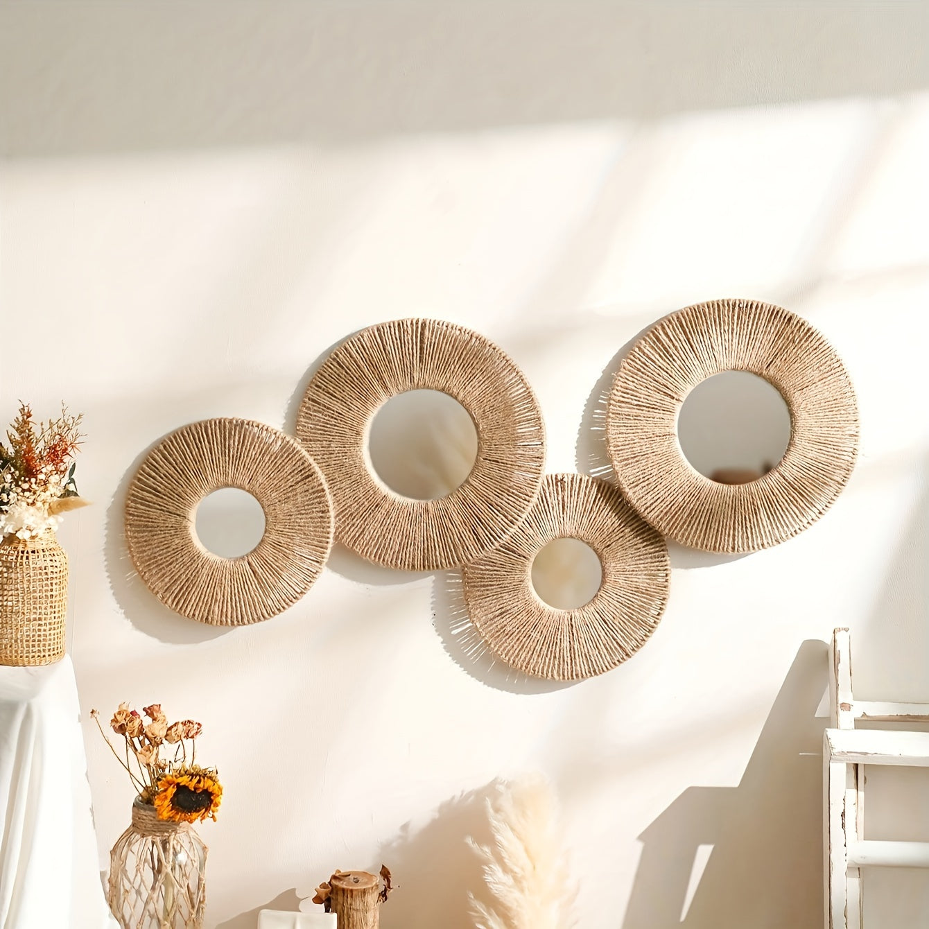Ronde Wandspiegel – Roestvrijstalen Frame, Make-up Spiegel voor Badkamer en Slaapkamer, Woondecoratie