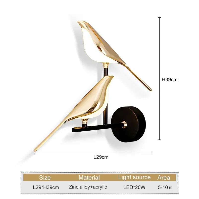 WingSpan - Bird Wall Lamp 360° Rotatable – Stylish and Playful Lighting for Home