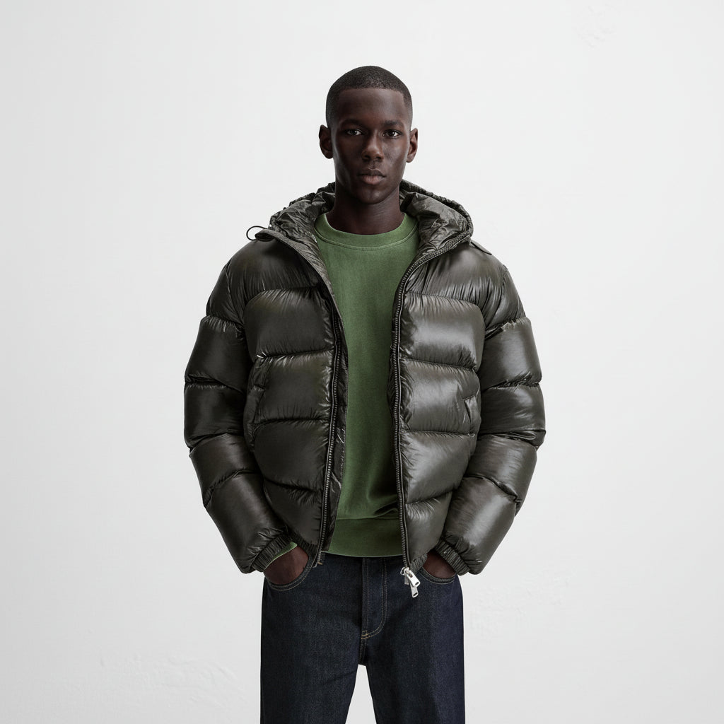 Winterjas Gewatteerd Donsjack Capuchon Koud Weer