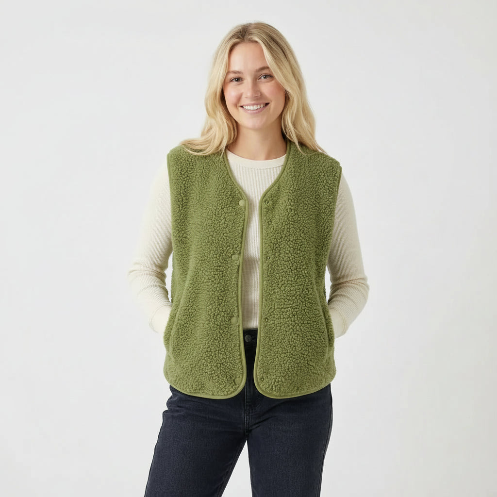 Women's Teddy Bodywarmer Vest Soft Warm Casual