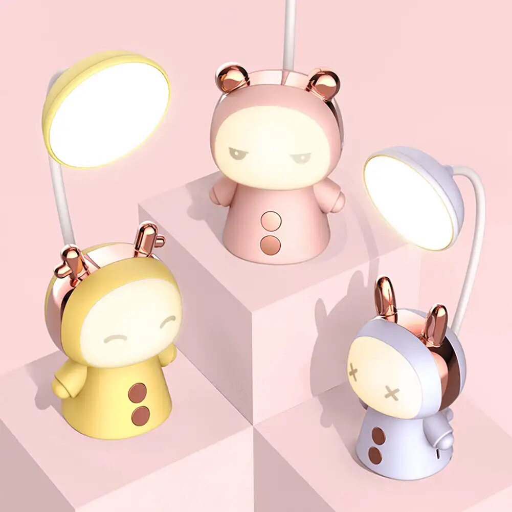 GlowKids - LED Cartoon Tafellamp voor Kinderen – Dimbaar Nachtlampje met USB Opladen, Creatief Design