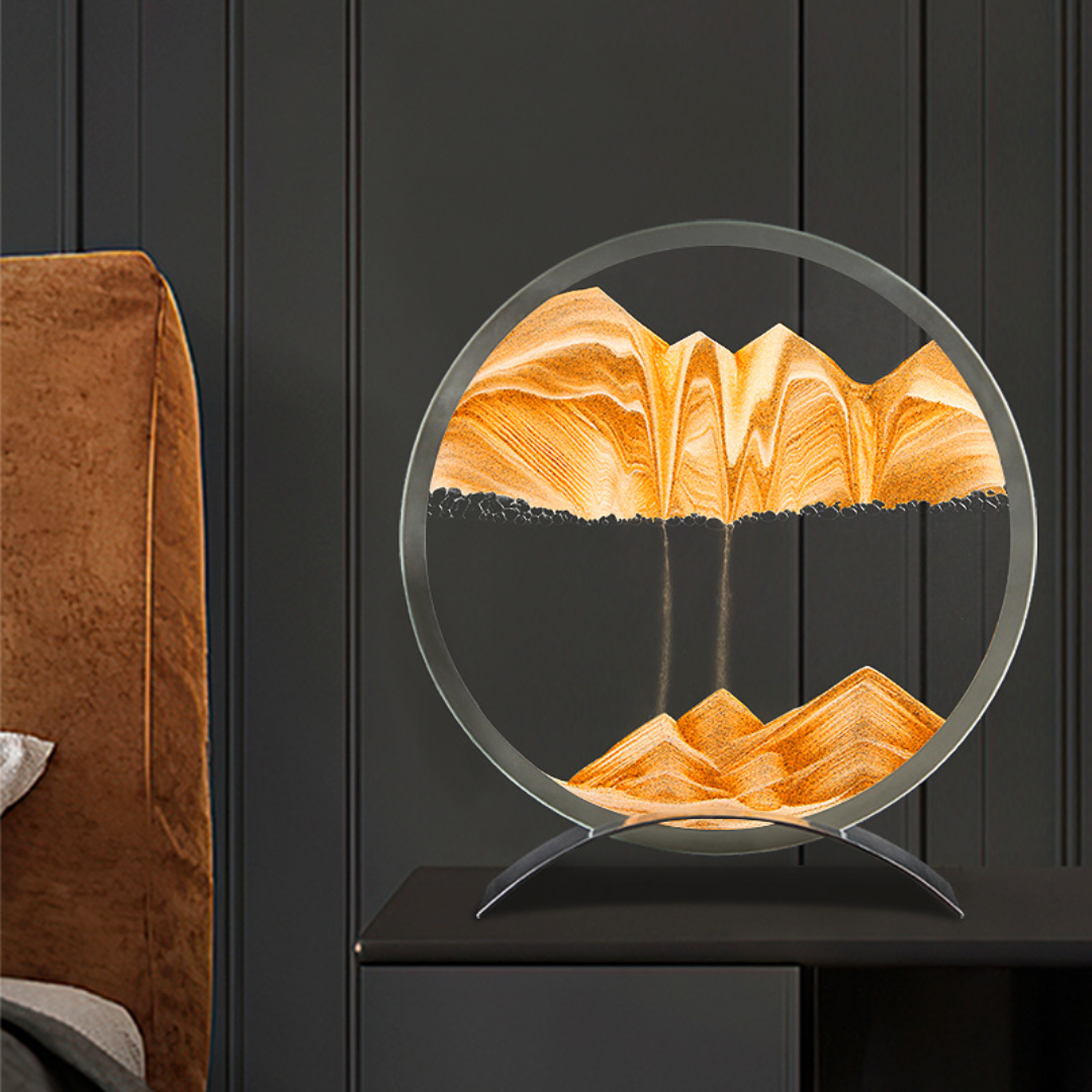 SandFlow - LED Zandkunst Tafellamp met Bewegende Zandpatronen voor Ontspanning