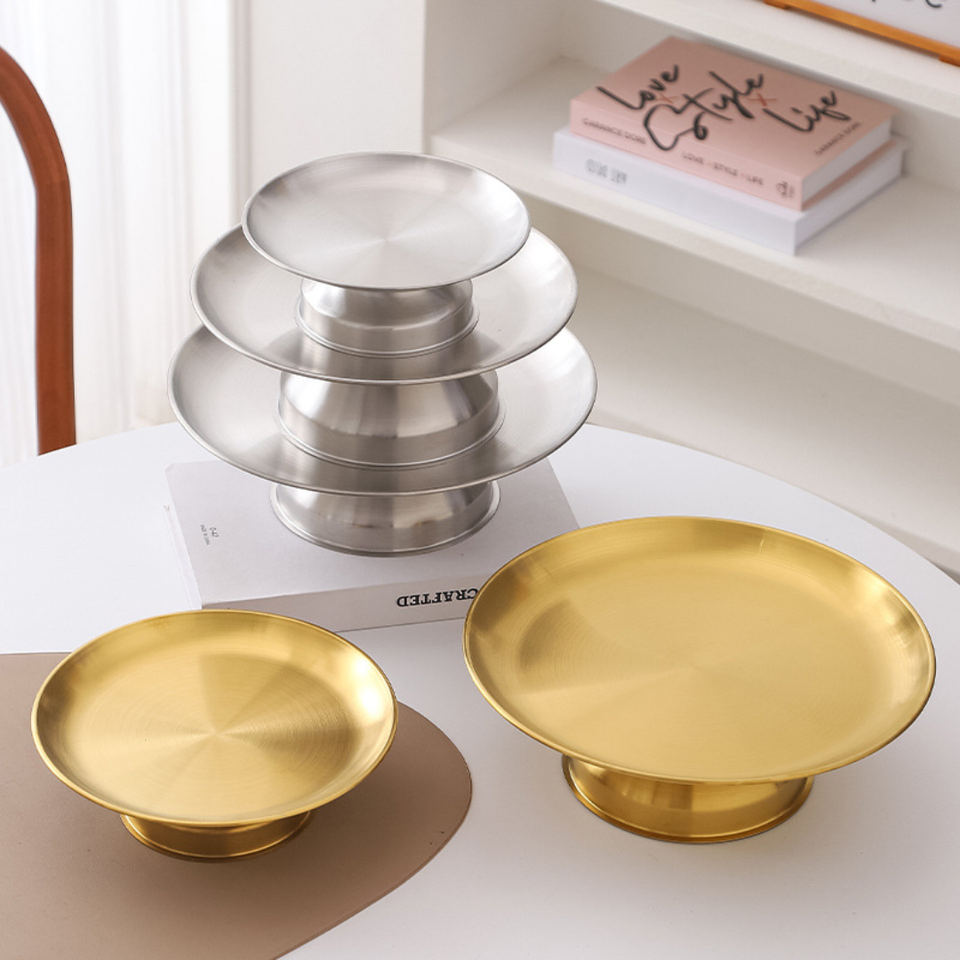 SteelTray - Roestvrijstalen Hoog Dienblad | Voor Fruit, Gebak & Snacks