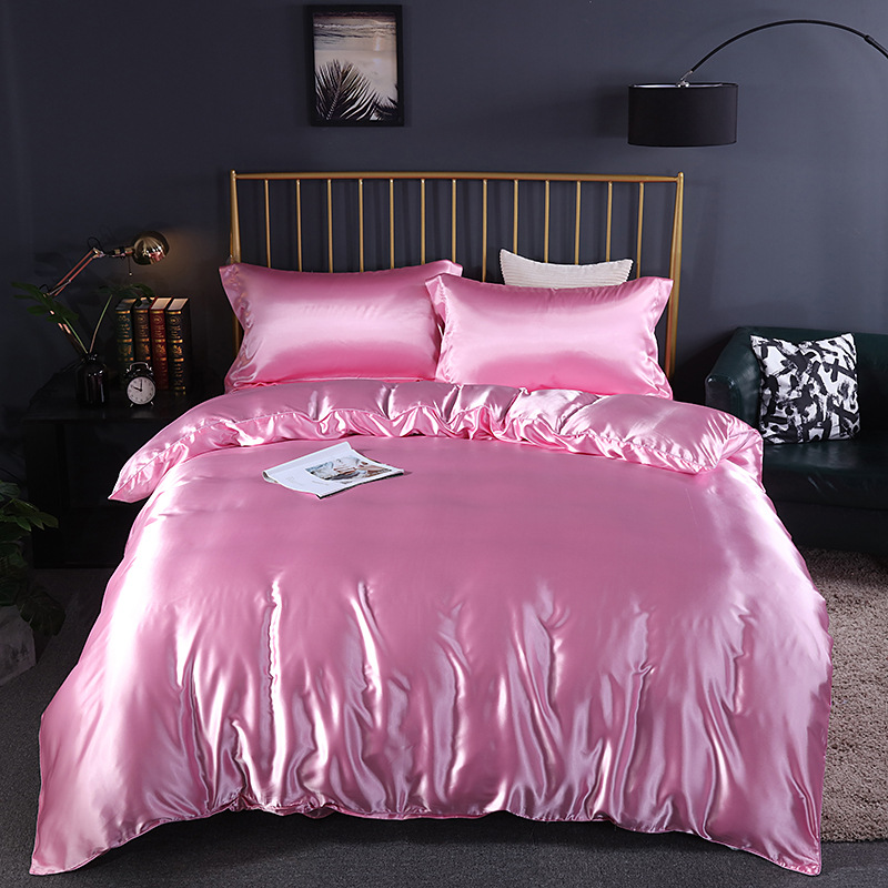 Set Comfort Elegante (4 pezzi) biancheria da letto in raso/cotone - 2x federe - lenzuolo