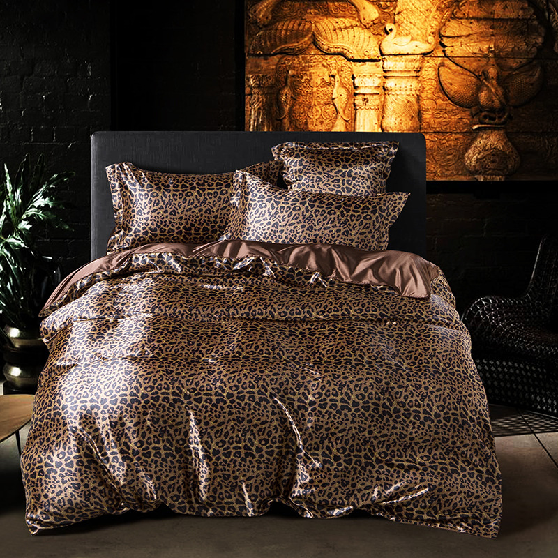 Set Comfort Elegante (4 pezzi) biancheria da letto in raso/cotone - 2x federe - lenzuolo