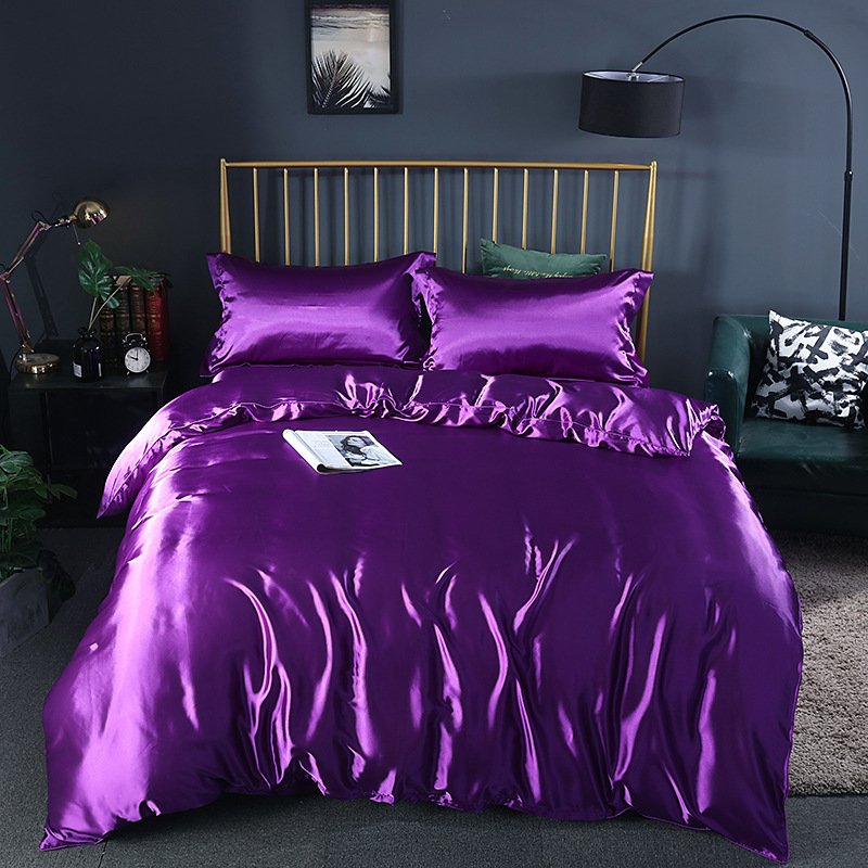 Set Comfort Elegante (4 pezzi) biancheria da letto in raso/cotone - 2x federe - lenzuolo