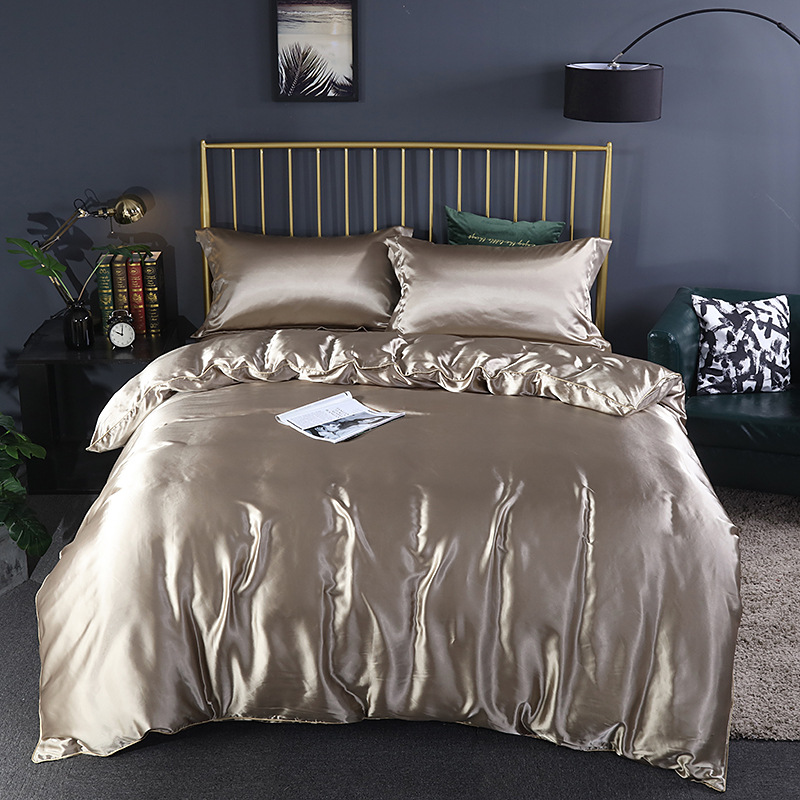 Set Comfort Elegante (4 pezzi) biancheria da letto in raso/cotone - 2x federe - lenzuolo