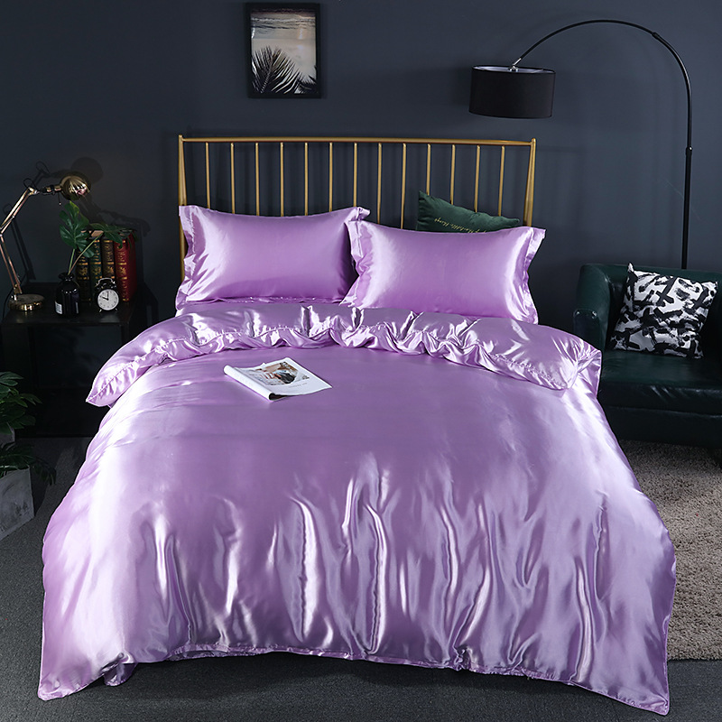 Set Comfort Elegante (4 pezzi) biancheria da letto in raso/cotone - 2x federe - lenzuolo