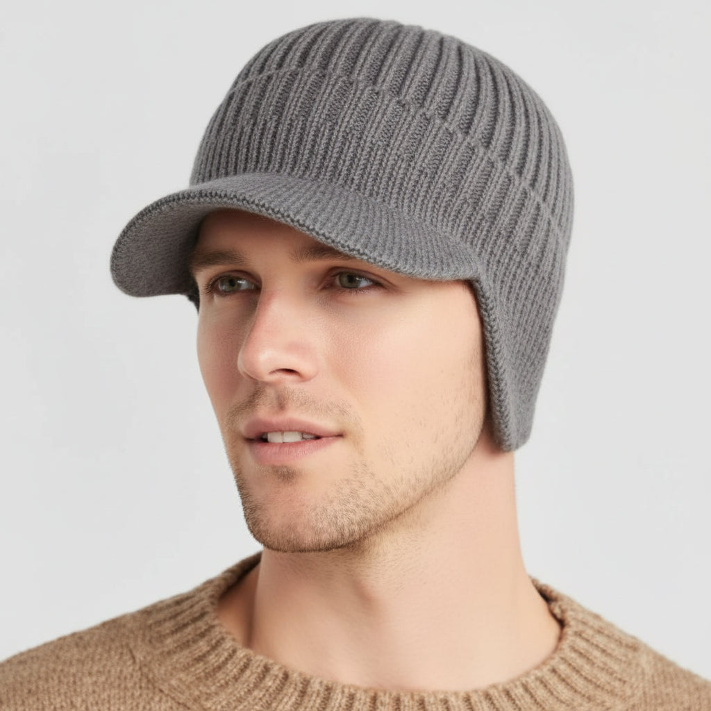 Muts Gebreide Beanie Klep Warm Winter Hoofddeksel