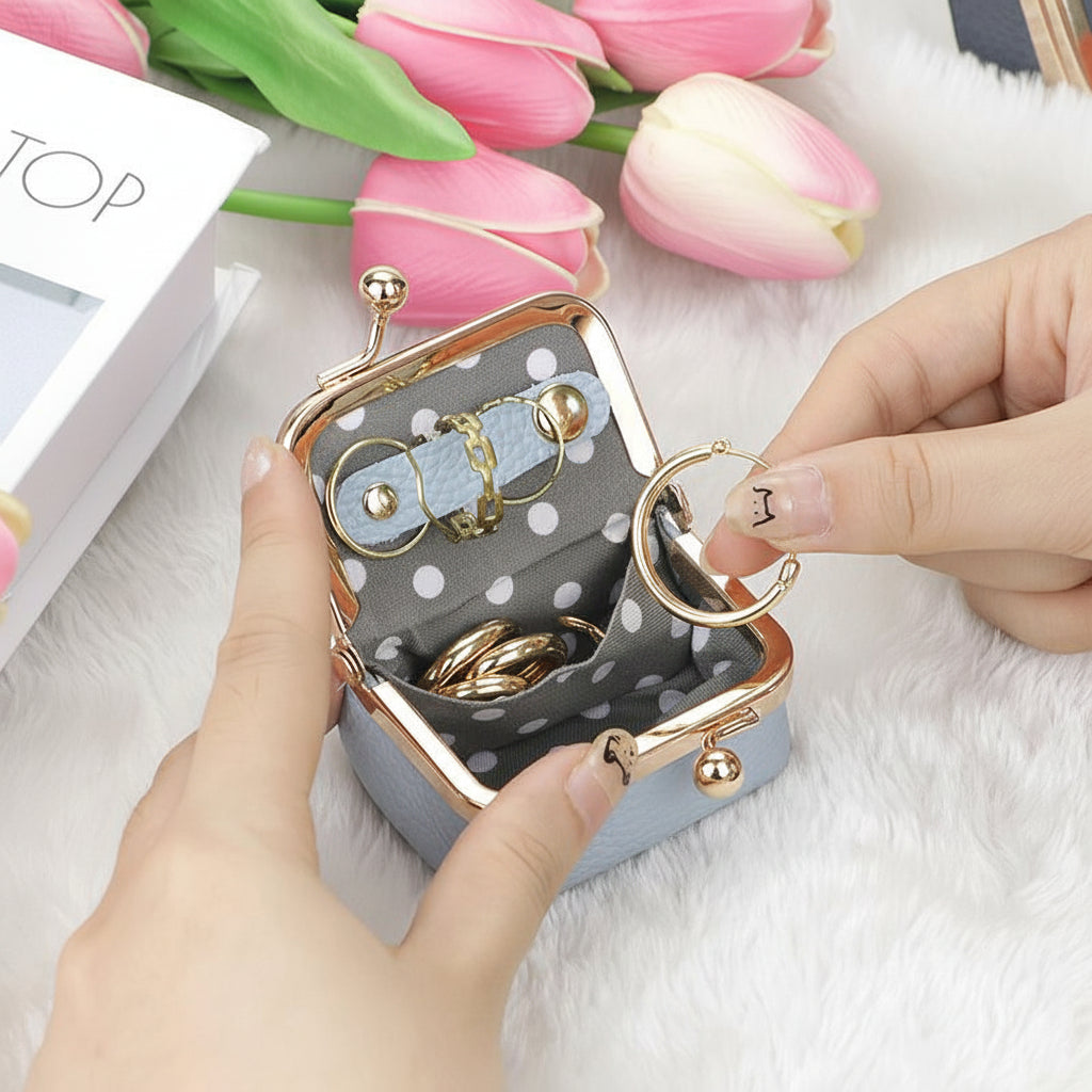 Jewelry Box Leather Mini Storage Box Travel Compact