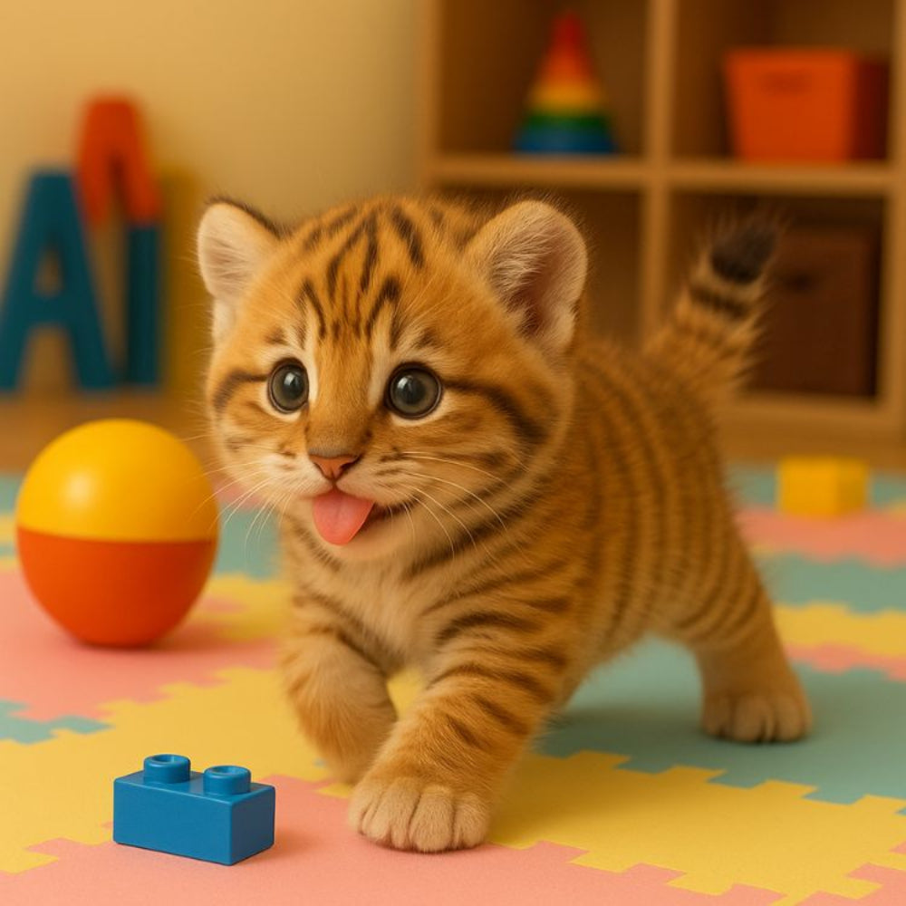 Realistic Interactive Robot Tiger Cub – Walking & Meowing Electronic Pet Toy - Image 2