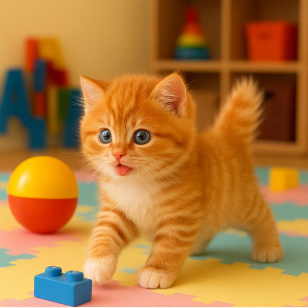 Realistic Interactive Orange Tabby Robot Kitten – Walking & Meowing Electronic Pet Toy - Image 2