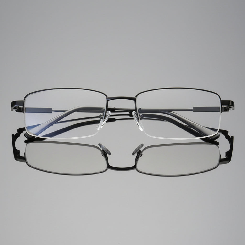 Óculos de leitura progressivos fotocromáticos armação de titânio filtro de luz azul