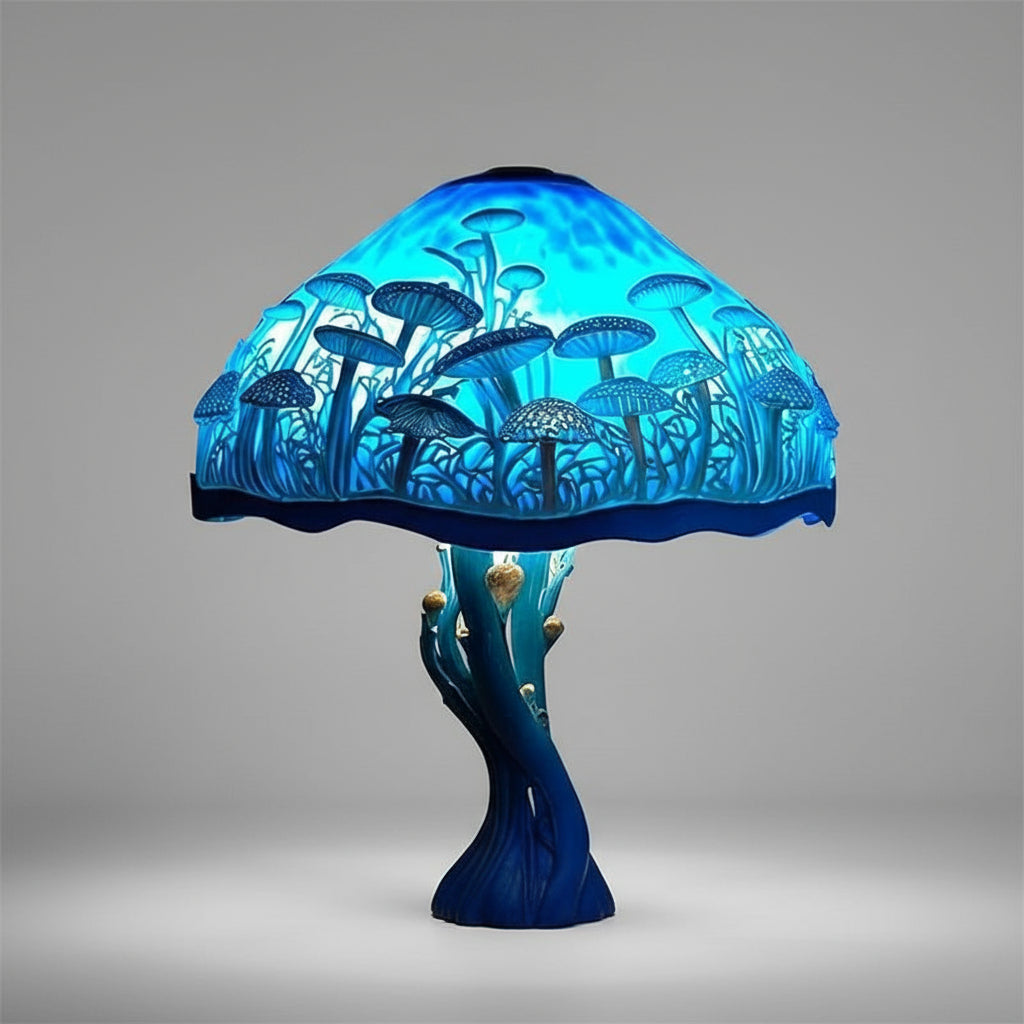 Stained Glass Lamp Mushroom Design Decorative Table Light - Image 3