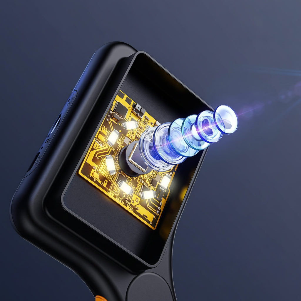 Microscópio Portátil Digital 500X Ampliação Ecrã IPS LED