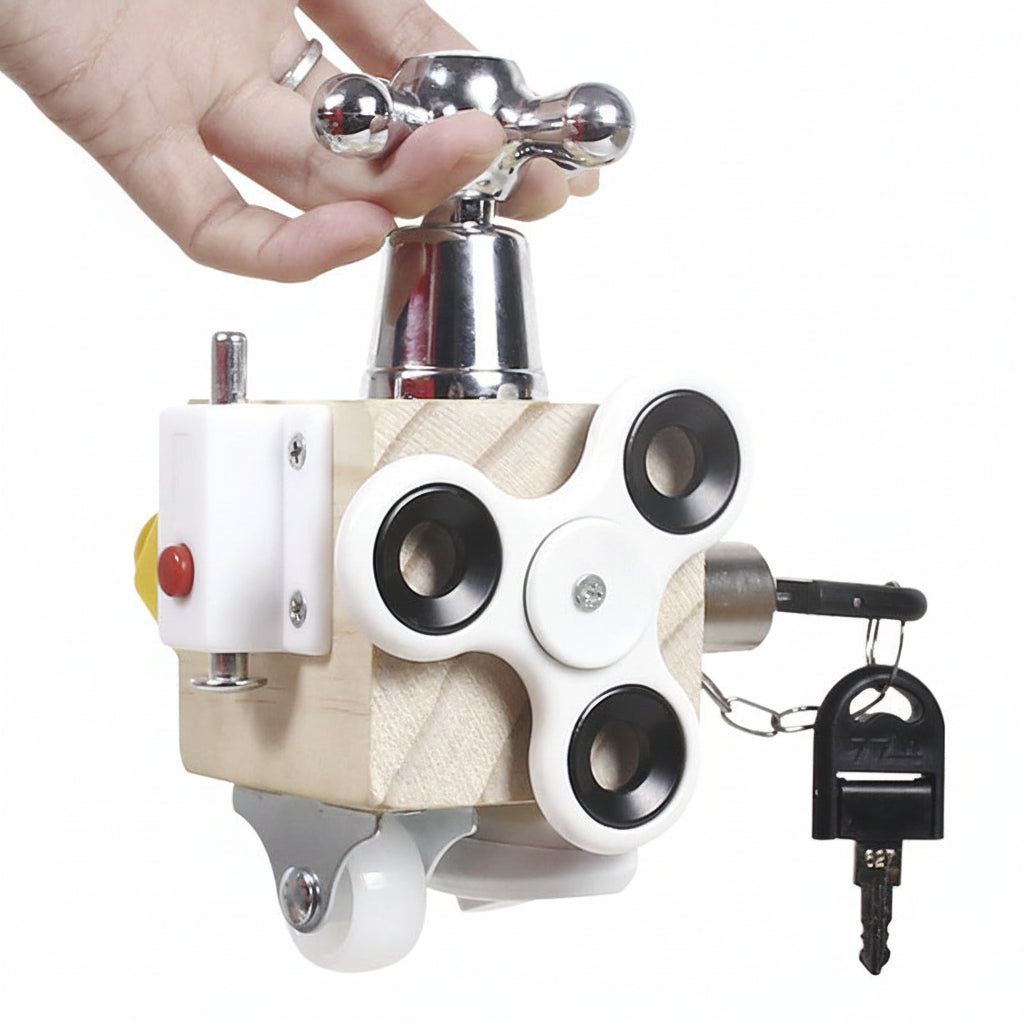 Brinquedo Educativo Montessori Cubo de Atividades para Crianças Pequenas