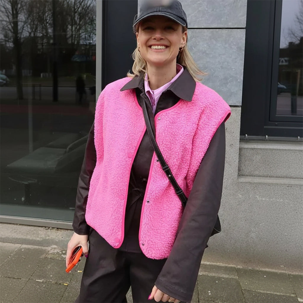 Bodywarmer Dames Teddy Vest Zacht Warm Casual