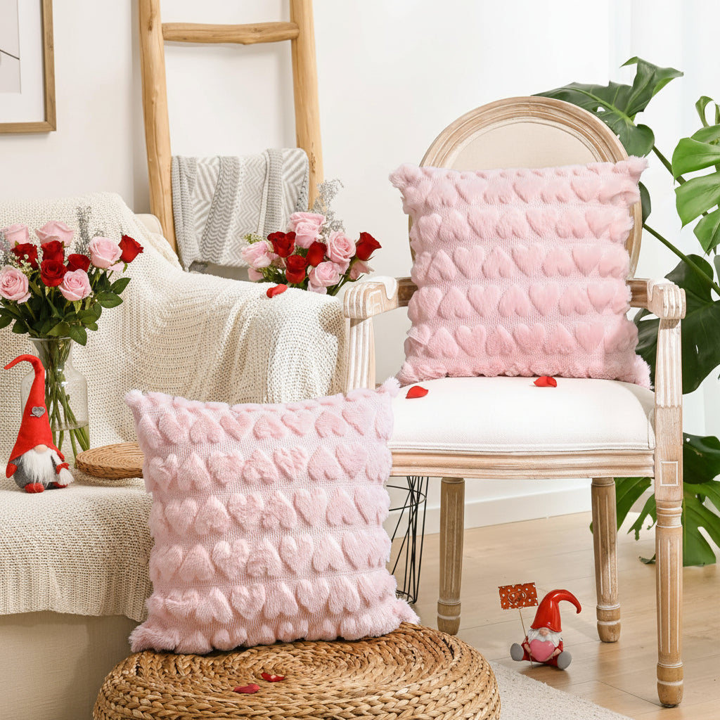 Capas de Almofada de Dia dos Namorados Design Suave de Coração Quarto