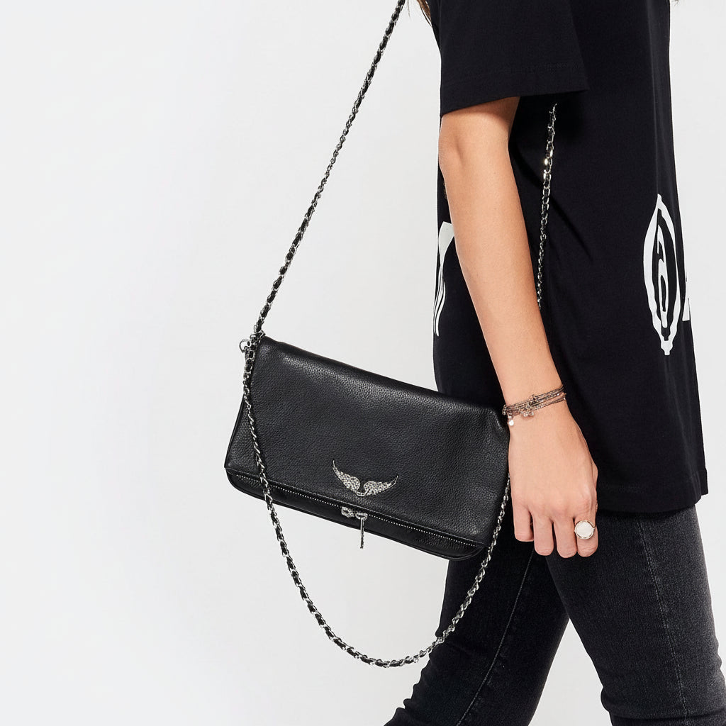 Mala de Ombro Feminina Elegante em Pele Sintética Compacta Transversal