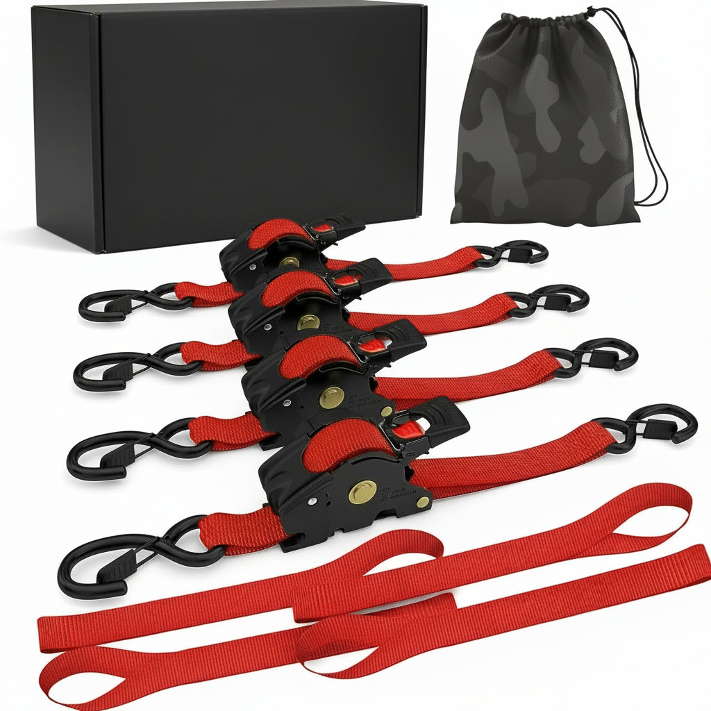 Spanbanden Retractable Heavy Duty Zelfoprollend Metaal Tie Down Set