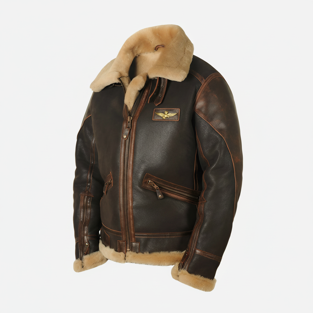 Vintage Pilotenjas Warme Voering Koude Dagen