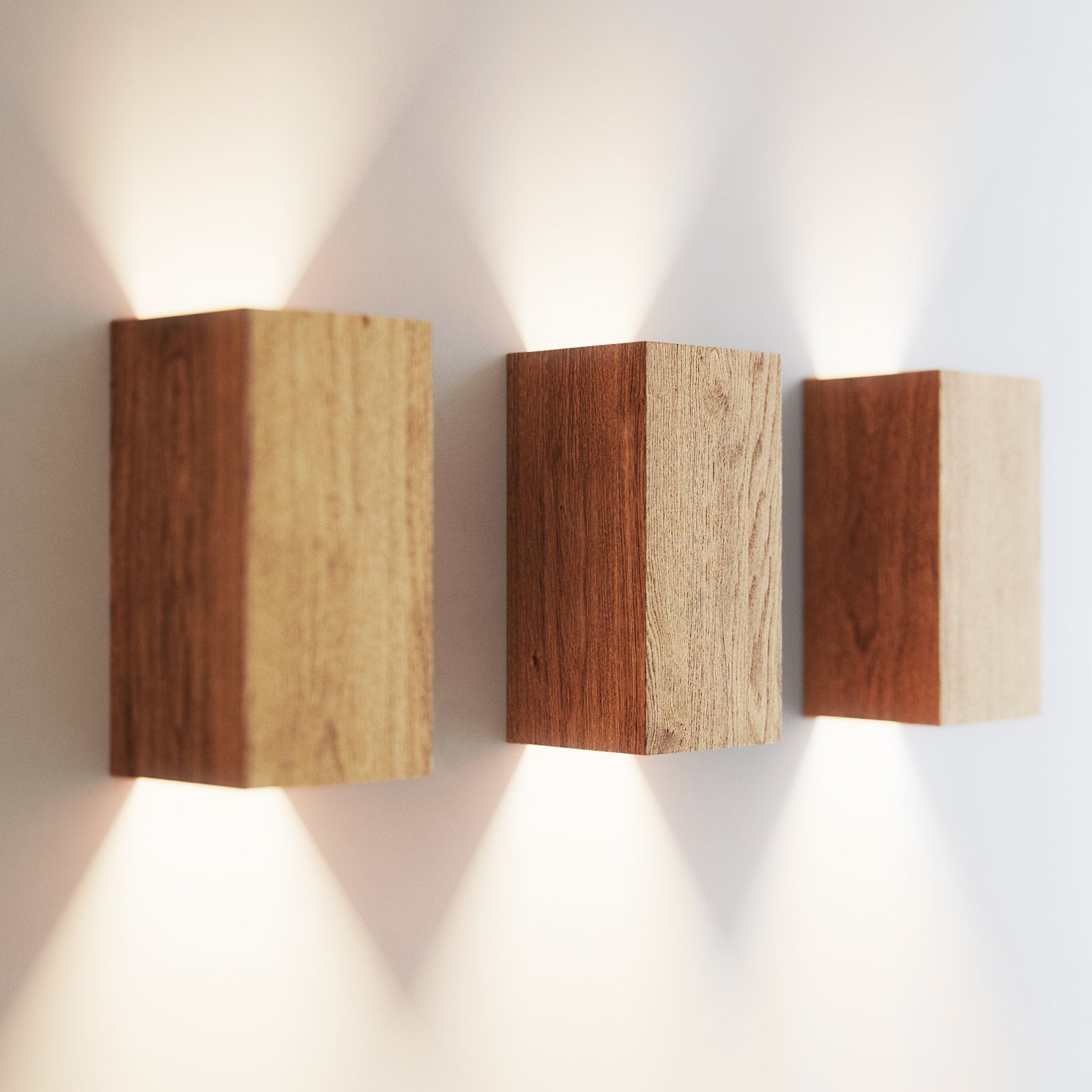 NordicGlow – Lámpara de Pared Rústica de Madera con Iluminación LED para Salón y Dormitorio