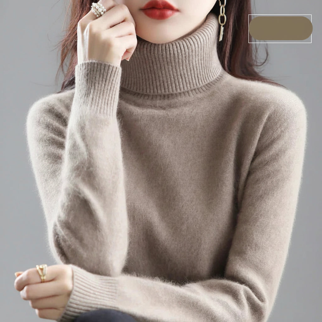 Camisola de Gola Alta Suave para Senhora Conforto Luxuoso