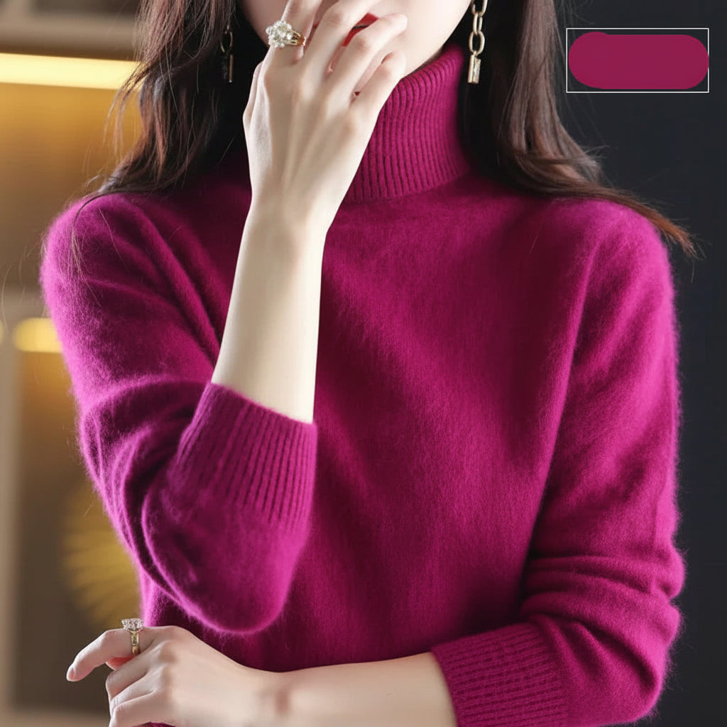 Camisola de Gola Alta Suave para Senhora Conforto Luxuoso