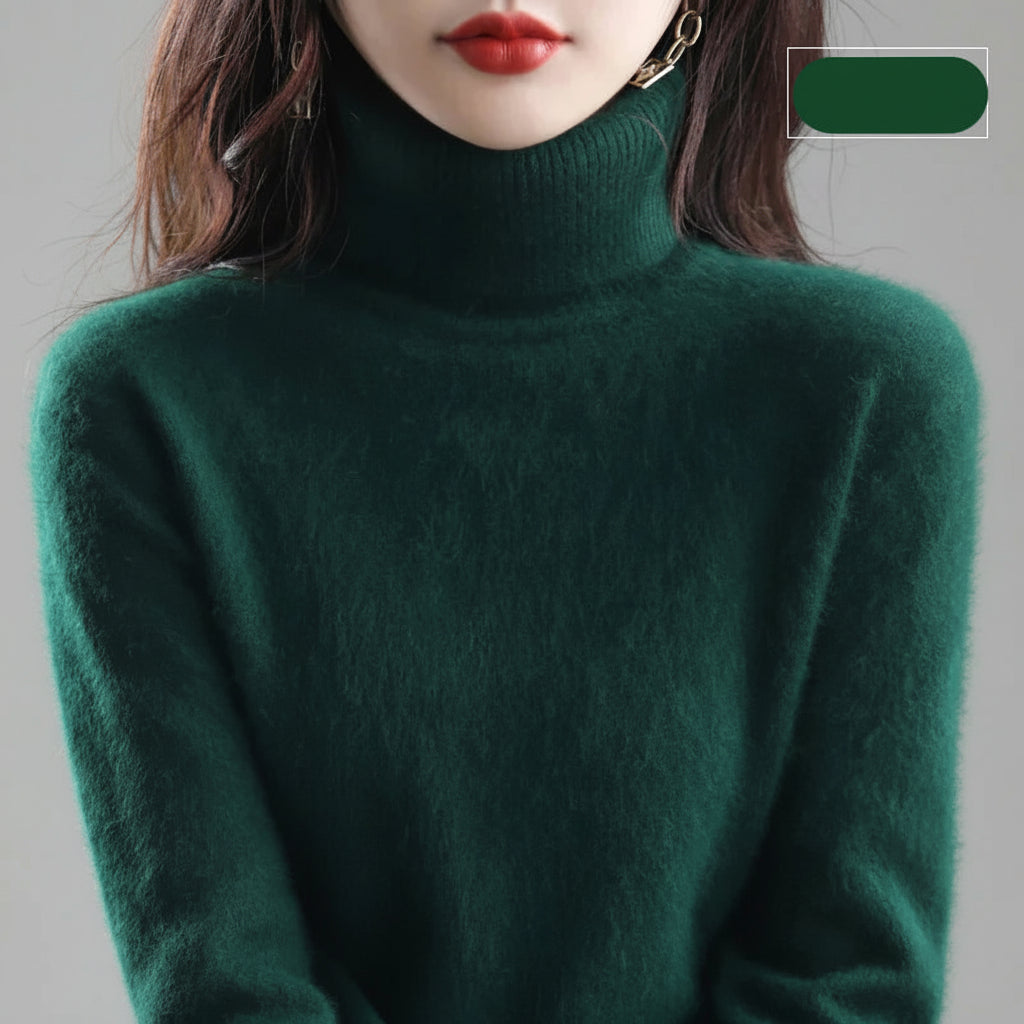 Camisola de Gola Alta Suave para Senhora Conforto Luxuoso