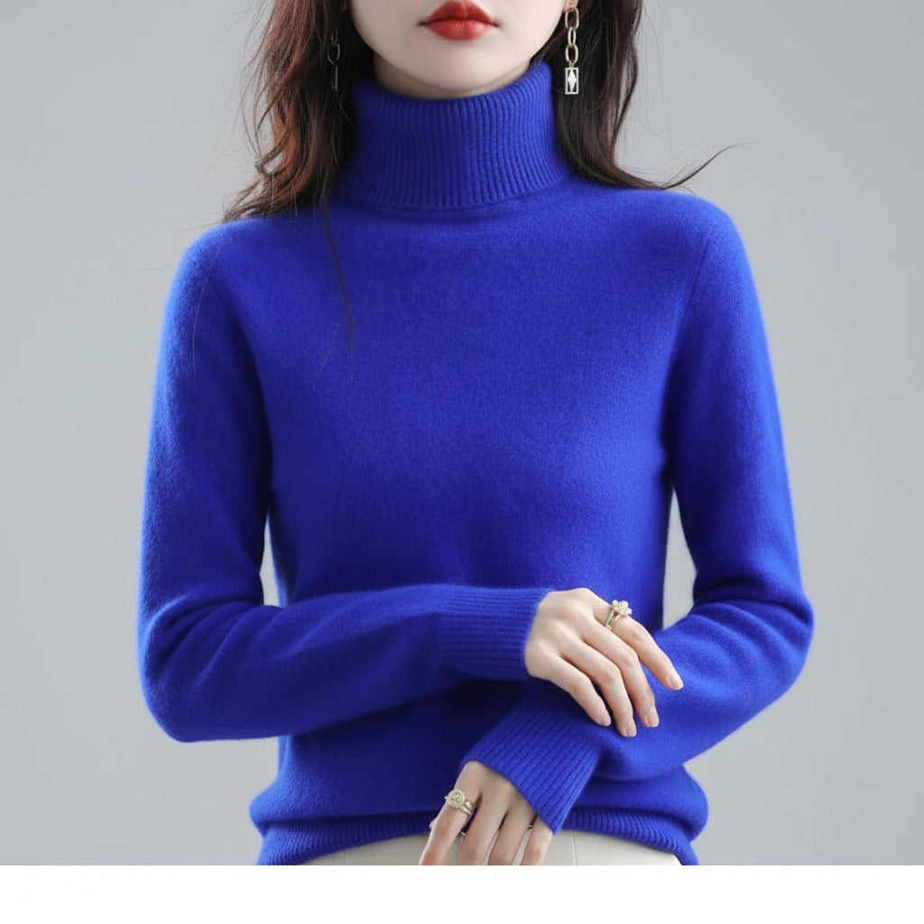 Camisola de Gola Alta Suave para Senhora Conforto Luxuoso