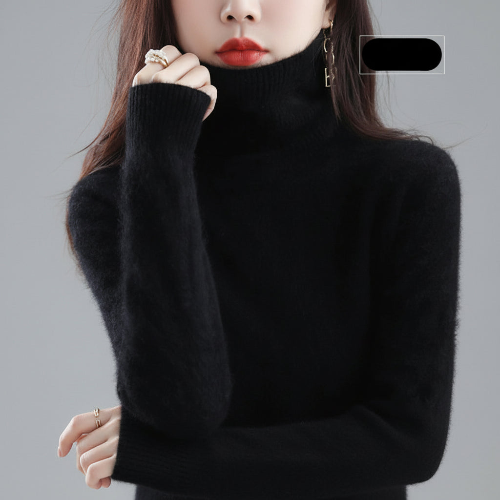 Camisola de Gola Alta Suave para Senhora Conforto Luxuoso