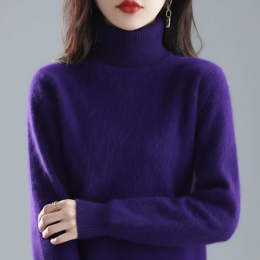 Camisola de Gola Alta Suave para Senhora Conforto Luxuoso