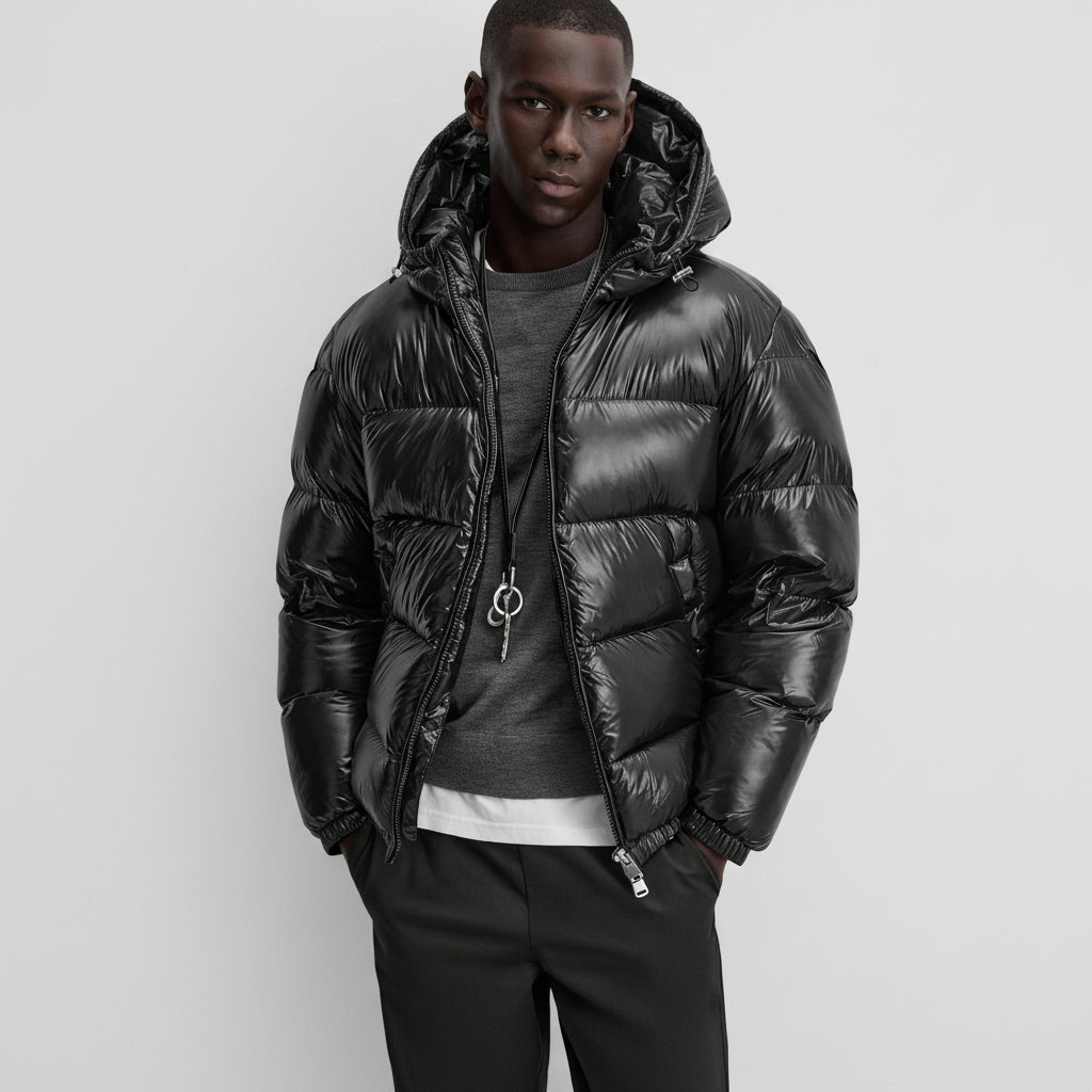 Winterjas Gewatteerd Donsjack Capuchon Koud Weer