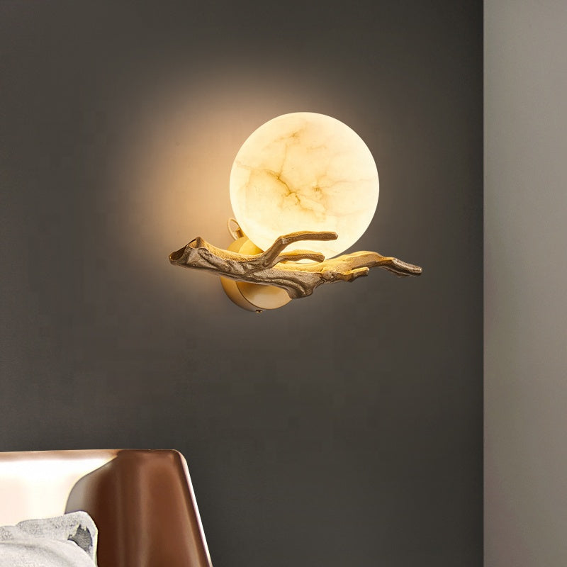 MarmerGlow - Wandlamp met Koperaccenten